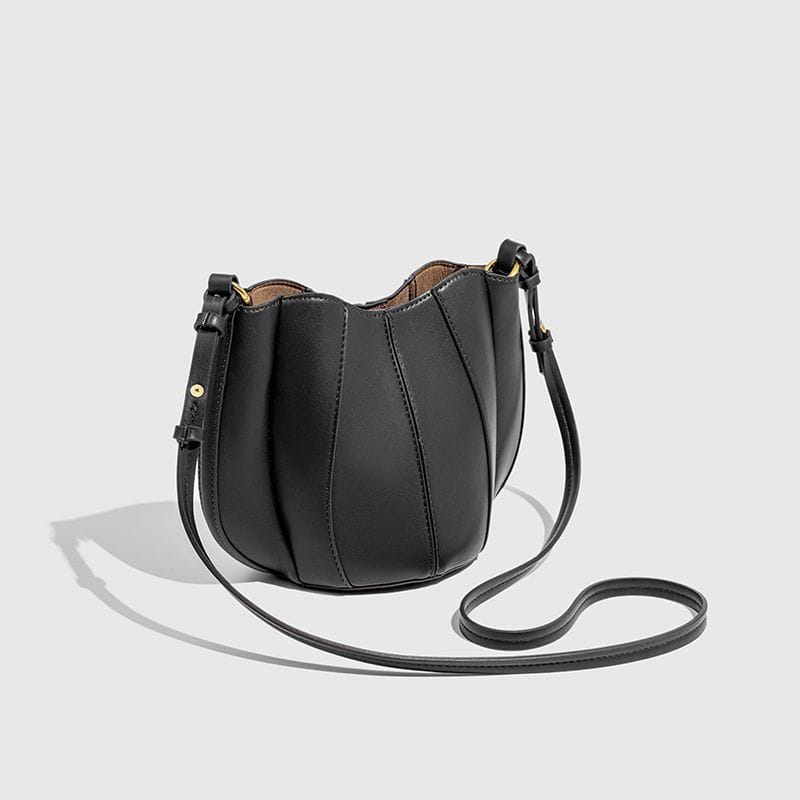 Sac Bucket Femme - Cuir Lisse & Bandoulière Bicolore