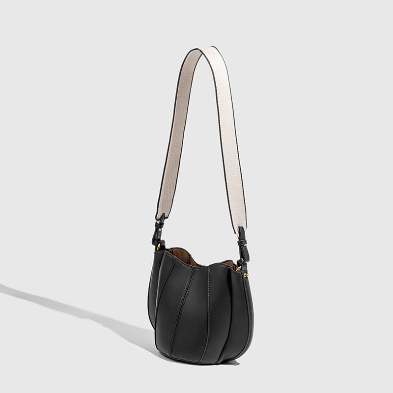 Sac Bucket Femme - Cuir Lisse & Bandoulière Bicolore