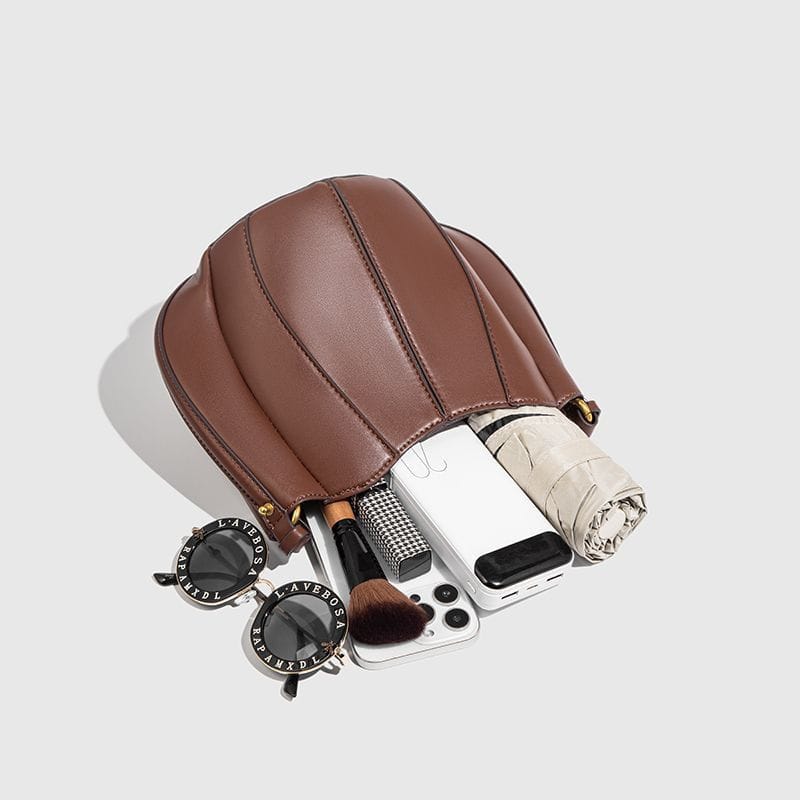 Sac Bucket Femme - Cuir Lisse & Bandoulière Bicolore