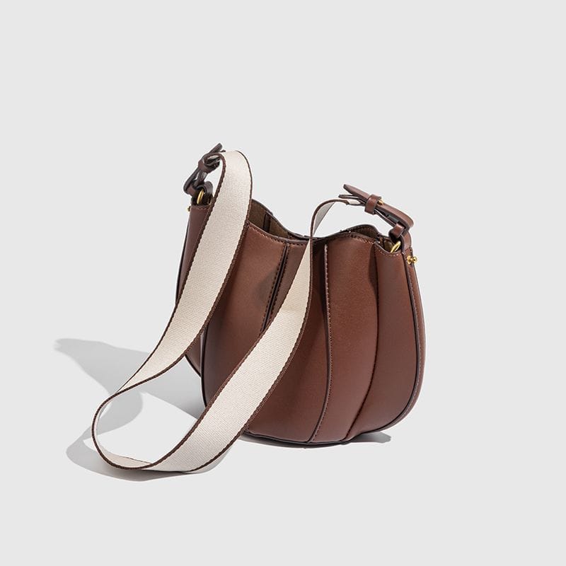 Sac Bucket Femme - Cuir Lisse & Bandoulière Bicolore