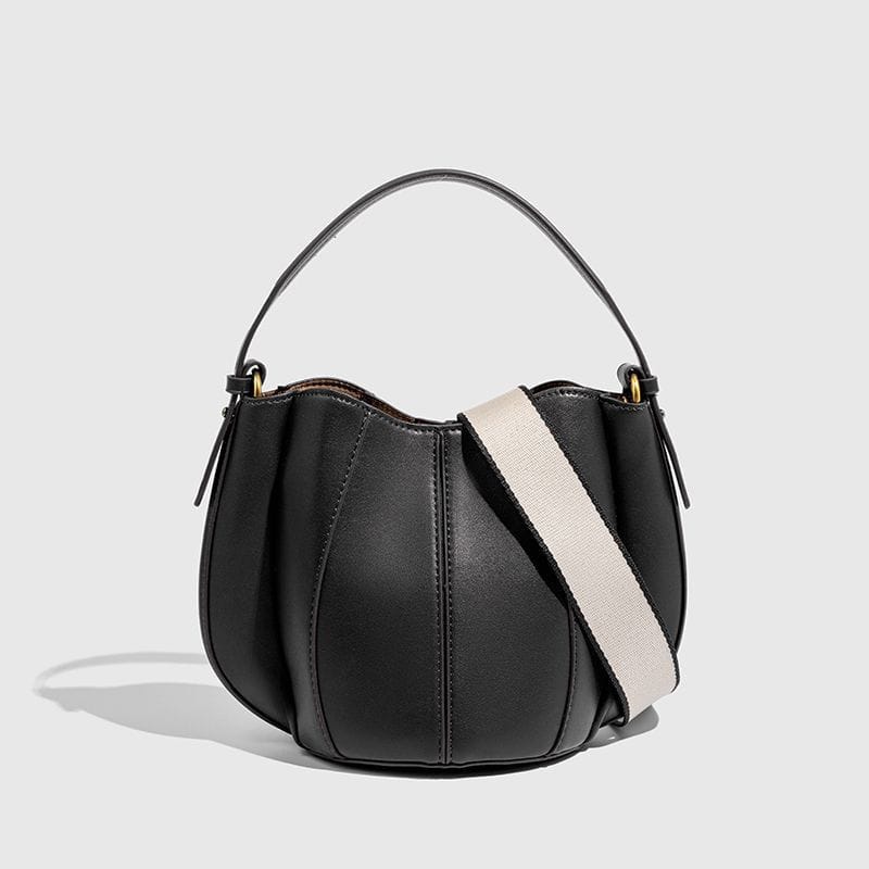 Sac Bucket Femme - Cuir Lisse & Bandoulière Bicolore