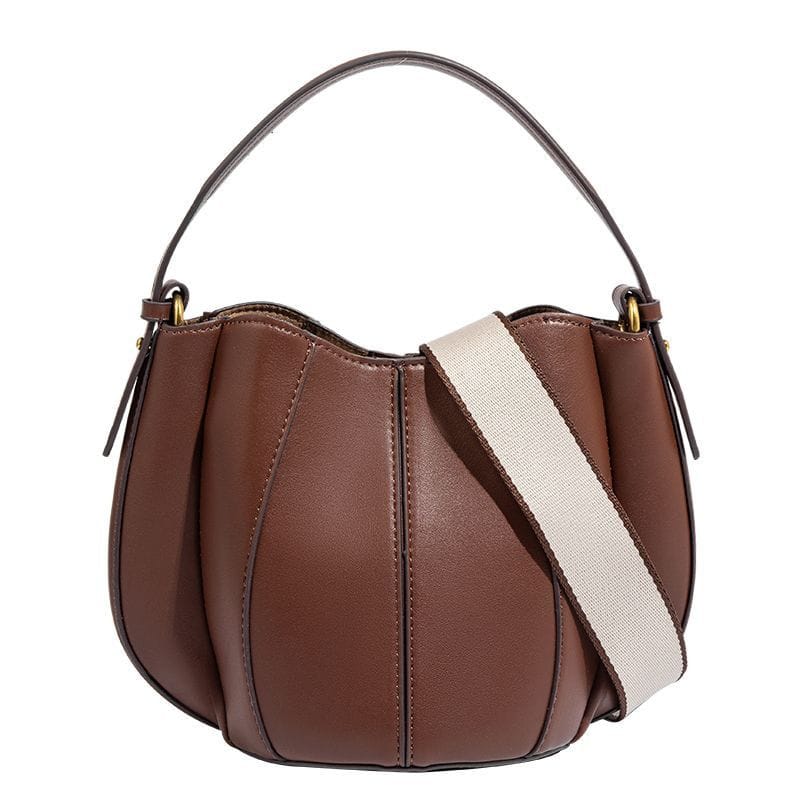 Sac Bucket Femme - Cuir Lisse & Bandoulière Bicolore