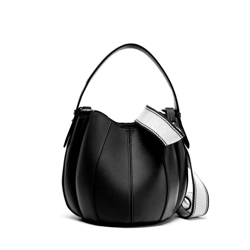 Sac Bucket Femme - Cuir Lisse & Bandoulière Bicolore