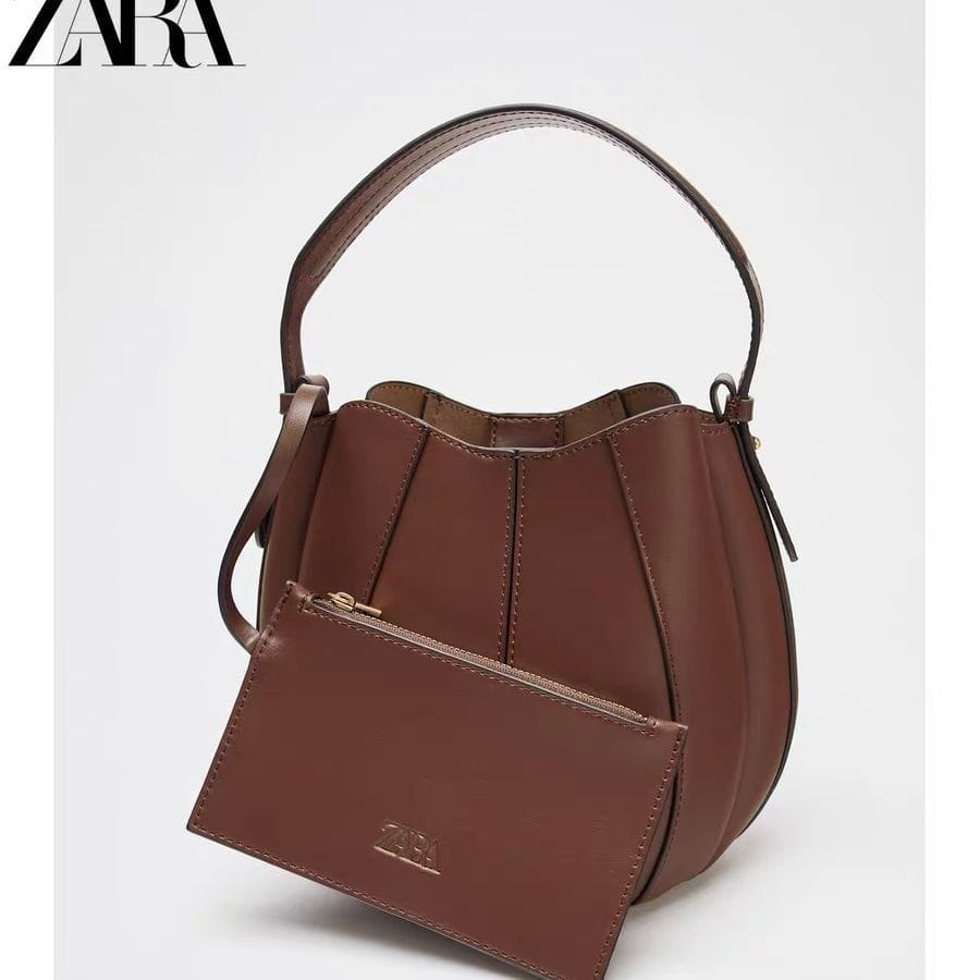 Sac Bucket Femme - Cuir Lisse & Bandoulière Bicolore