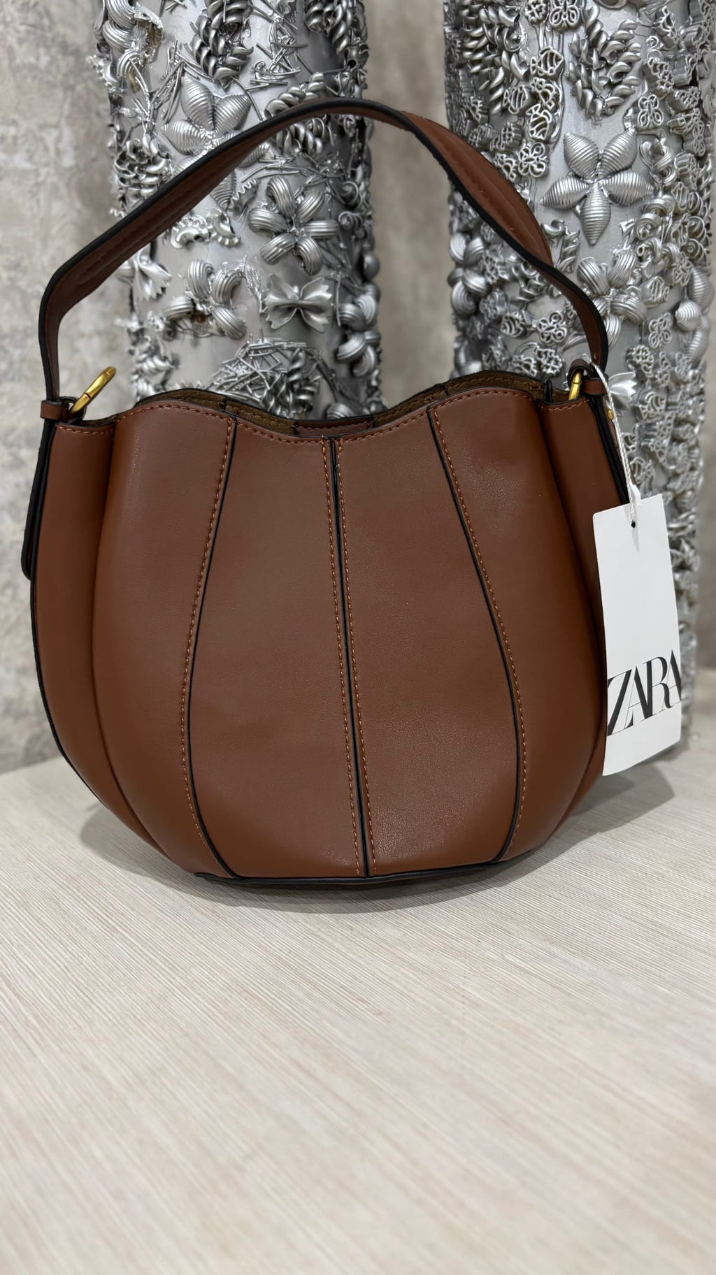 Sac Bucket Femme - Cuir Lisse & Bandoulière Bicolore